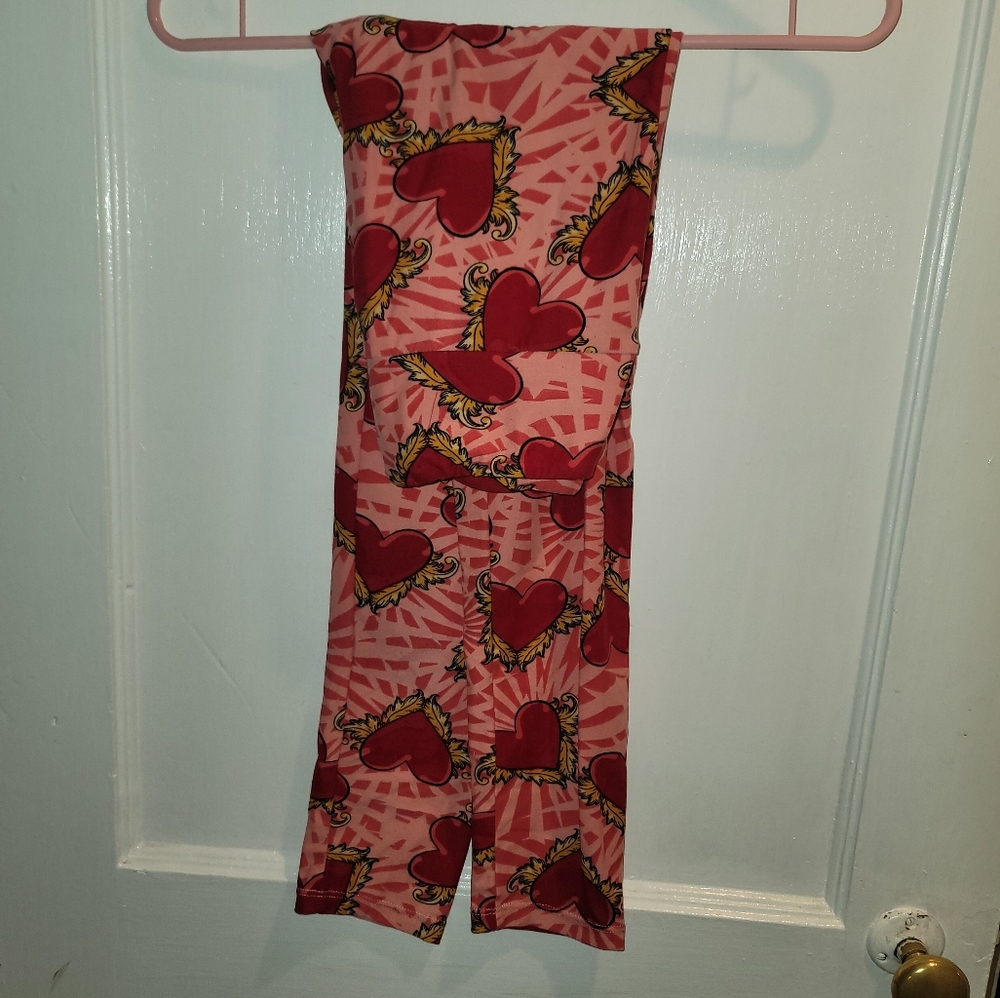 Used LuLaRue Heart Print Leggings